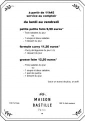 Menu Maison Bastille - Le déjeuner