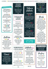Menu Tambo - Les menus
