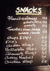Menu The Bootleg - Exemple de menu