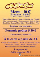 Menu Au p'tit doré - Menus à la carte