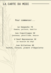 Menu Bamboche Comptoir - La carte du midi