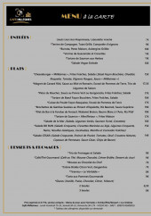 Menu Café Millésimes - La carte