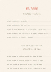 Menu Chez Long - Les salades