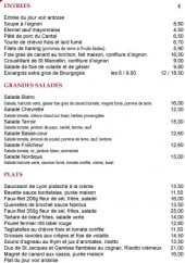 Menu Le Bistro Lyonnais - Entrées, plats, desserts,....