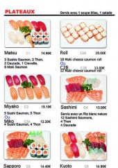 Menu Sakura sushi - Les plateaux