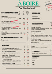 Menu Incubateur de Fraîcheur - A boire