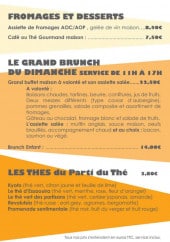Menu L'Age d'Or - Les fromages, desserts et bruh