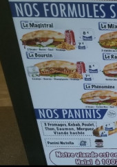 Menu Snap Food - Les formules sandwichs, paninis et burgers,..