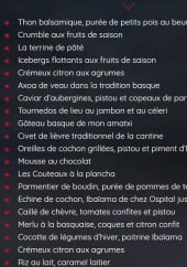 Menu La Cantine du Troquet - les classiques