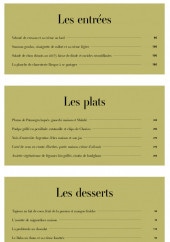 Menu La Contre Allée - La carte