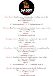 Menu Chiiiz - Menu sassy burger