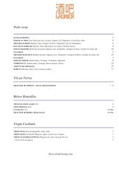 Menu Jiuba Laurier - Les petits creux, vins au verres  et  bières bouteilles,...