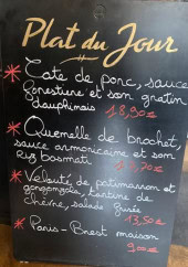 Menu L'Intrigue - Exemple de menu