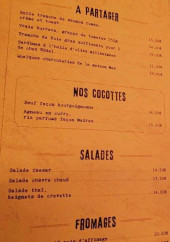 Menu Les Artisans - A partager, fromages, salades,....