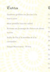 Menu Restaurant Le Caroubier - Les entrées, les couscous et les tagines