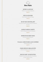 Menu La Causerie - Les plats 