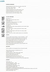 Menu Le Galliera - Entrées, salades, desserts,.....
