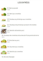 Menu Sourire du Vietnam - Les entrées