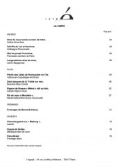 Menu Agapé - Les entrées, les plats, les desserts ...