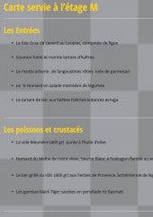 Menu Gilbert Restaurant - Les entrées, les poissons et les crustacés 