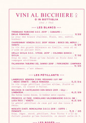 Menu Mamma Primi - Les vins