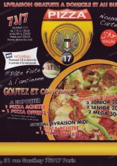 Menu Pizza 17 - Carte et menu Pizza 17 Paris 17