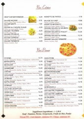 Menu Pizza Di Roma - Les entrées, pizzas