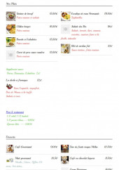 Menu Tabac des Ternes - Ardoise du jour suite