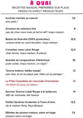 Menu Bulot Bulot - A quai