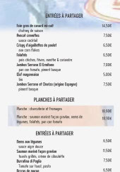 Menu Café Albert - Les entrées à partager et  planches