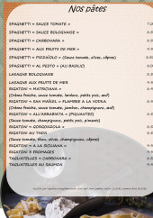 Menu Chez Cyrille - Les pâtes