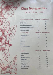 Menu Chez Marguerite - Carte  des vins