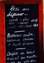 Menu Étsi - Un exemple d' ardoise du jour