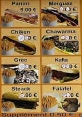 Menu Kebab Mina - Les sandwichs