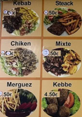 Menu Kebab Mina - Les plats