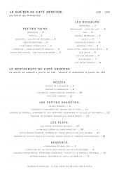 Menu Le Café Aristide - La carte