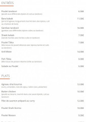 Menu Mantra - La carte