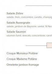 Menu Un Zèbre à Montmartre - Les salades, croques et l'omelette