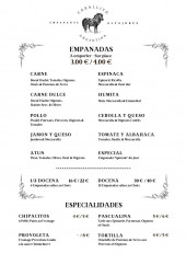 Menu Caballito - Les plats