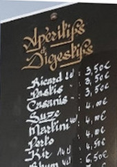 Menu L'Arc En Ciel - Les apéritifs et digestifs