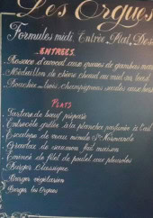 Menu Les Orgues - La carte