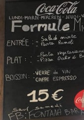 Menu Fontana - La formule midi