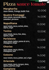 Menu La Dorata - Les pizzas sauce tomate