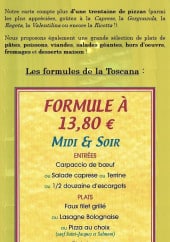 Menu La Toscana - Les informations sur le menu et formules