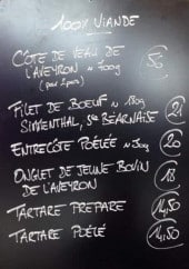 Menu Les Foudres - Les viandes