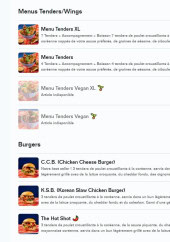 Menu Out Fry - Menus tenders, wings et les burgers