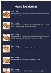 Menu Sushi King - Menus brochettes