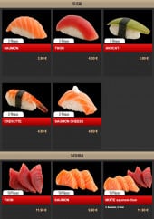 Menu Sushi Nuit - Les sushis et sashimis