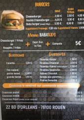 Menu Baba 'Grill - Les burgers