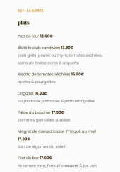 Menu Blotti - Les plats